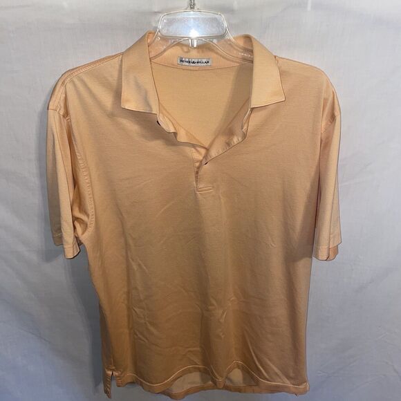Peter Millar Golf Shirt Men’s Size Large Peach Orange Polo Short Sleeve - Picture 1 of 12